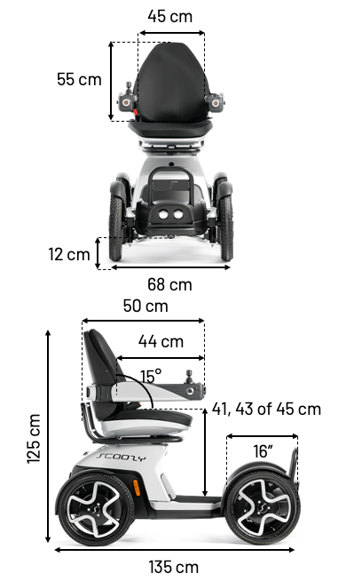 Afmetingen Scootmobiel Scoozy